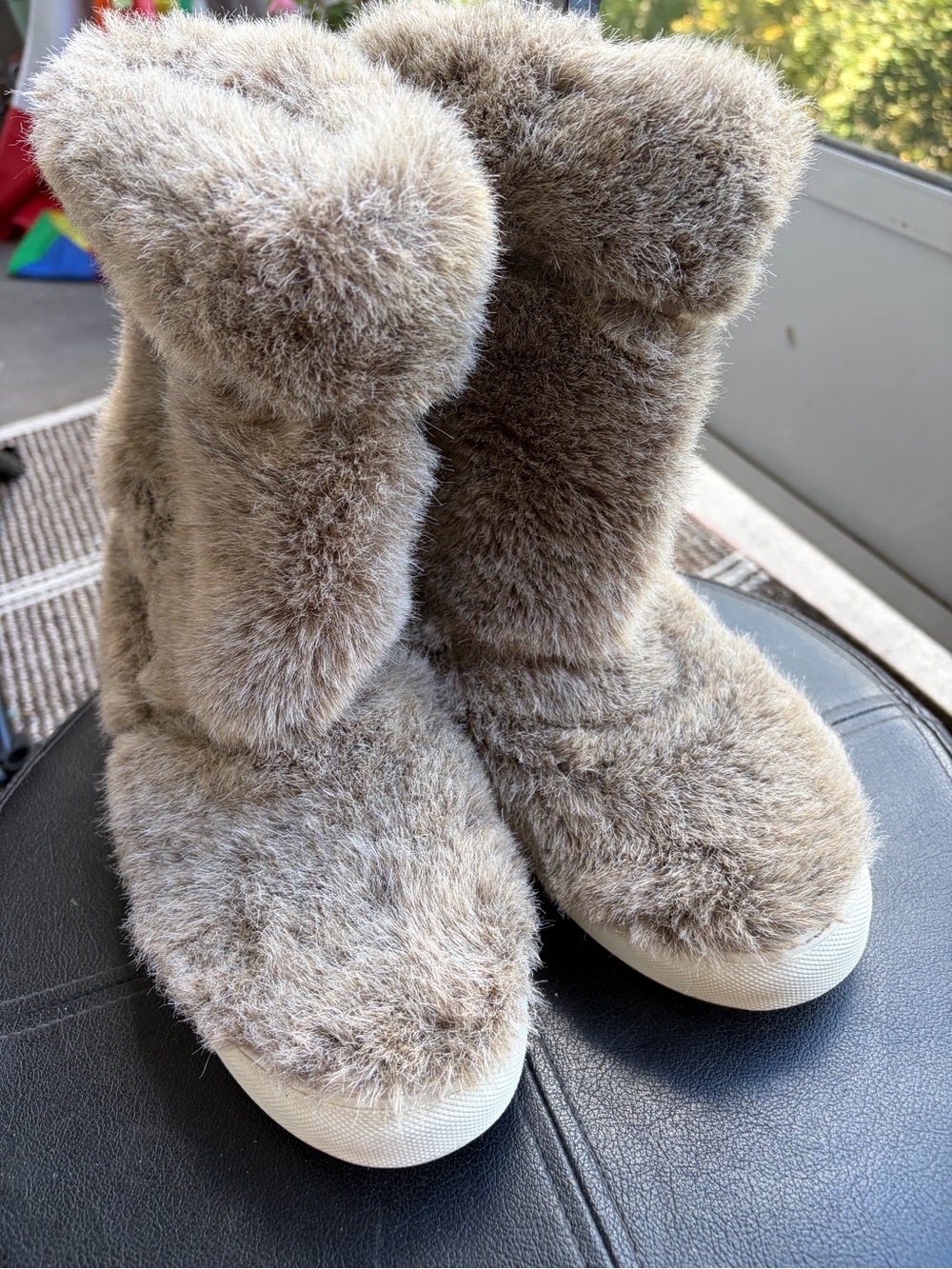Joshua Sanders Fur High-Top Women's Sneaker Boots - Taupe